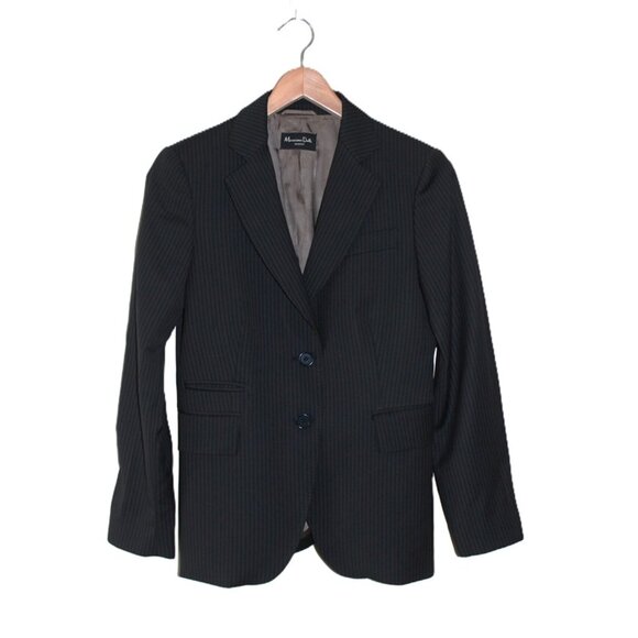 MASSIMO DUTTI 100% Fine Wool Tailored Pinestripe Blazer, Made in Portugal - Picture 1 of 9